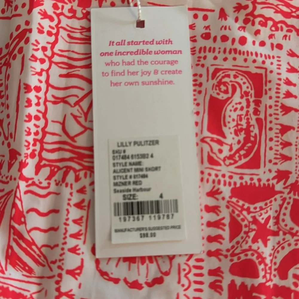 Lilly Pulitzer Red and White Nautical Print Skort - Picture 5 of 7